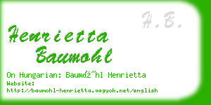 henrietta baumohl business card